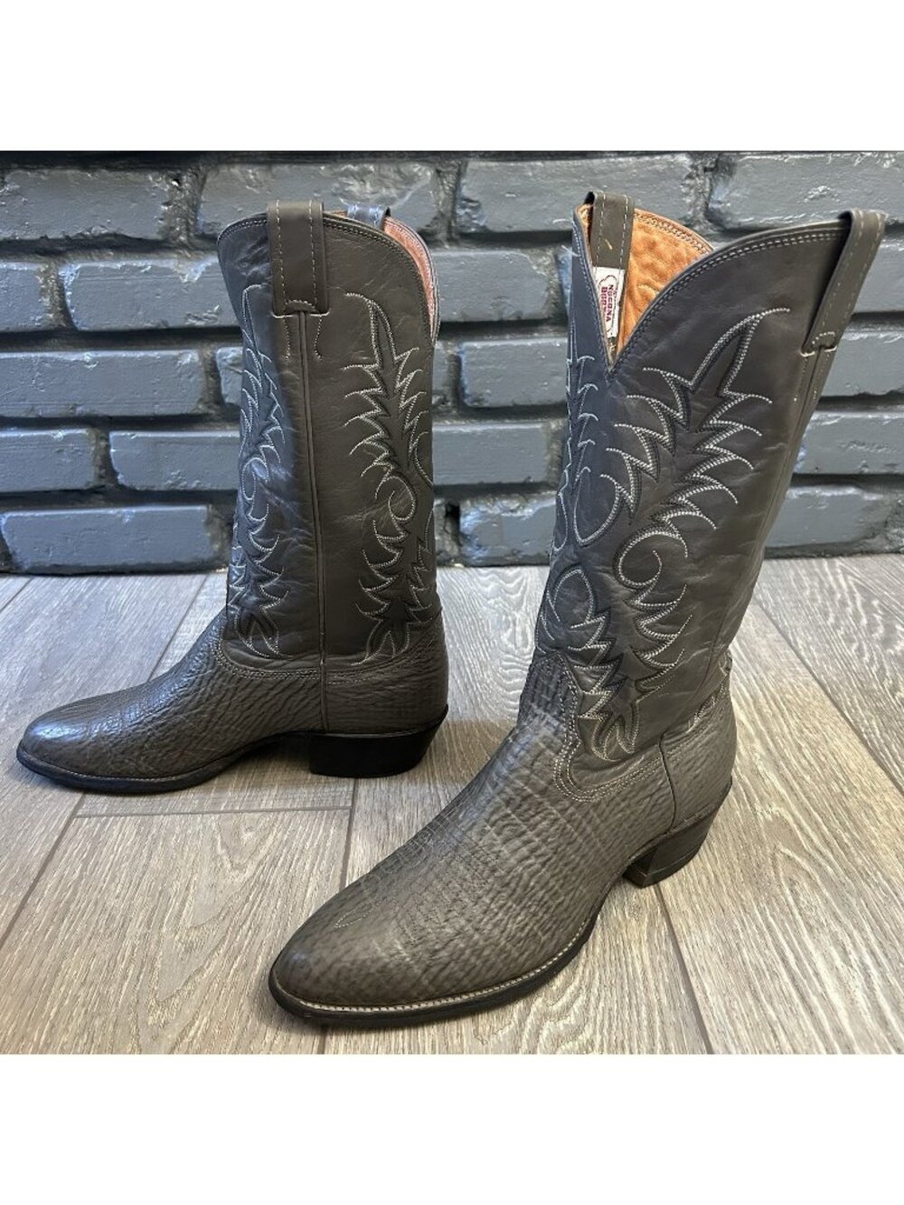 Nocona Vintage Gray Western Cowboy Boots Mens 9 D